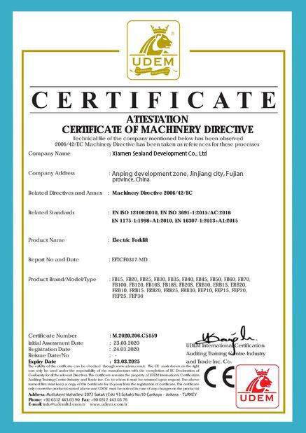 China Xiamen Sealand Development Co., Ltd. Certificações